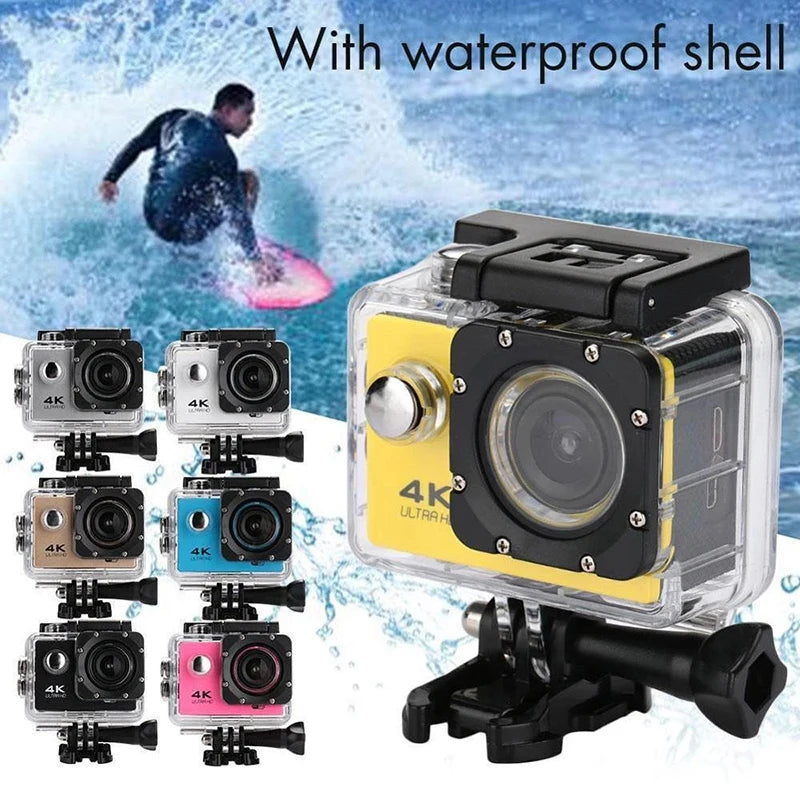 Action Camera Ultra HD 4K 1080P/30FPS WiFi 2.0-inch Screen 170D Waterproof Underwater Helmet GO Recording Sports Cameras Pro